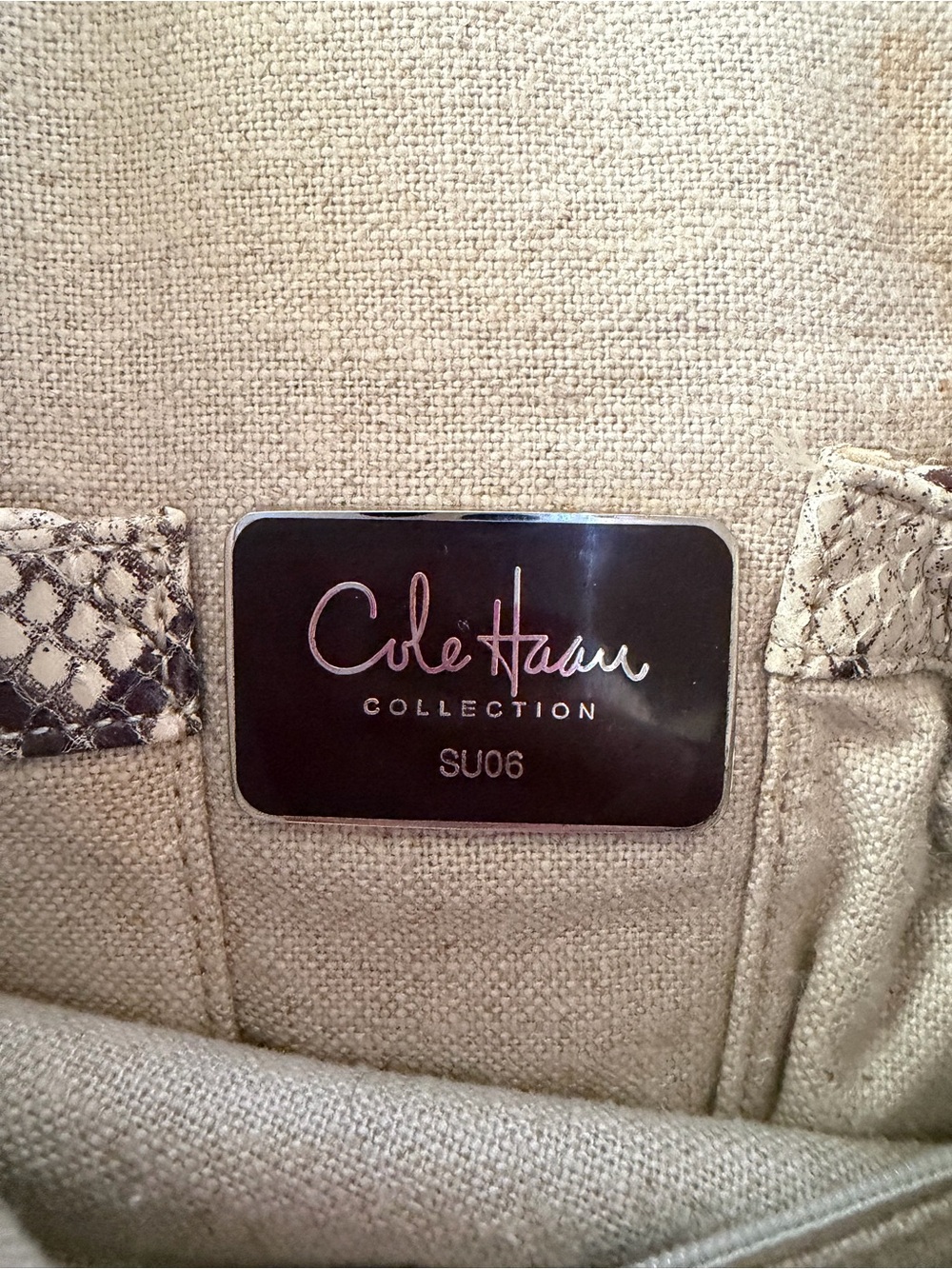Cole Haan Collection Summer 2006 Raffia & Python Hobo Bag Y2K - Picture 4 of 8